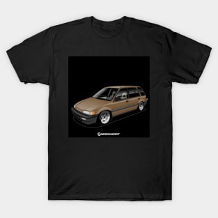 Civic wagon black background T-Shirt